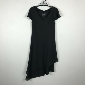 Jolibel Dress Size M Layered Polyester Chiffon Solid Black Cocktail Party